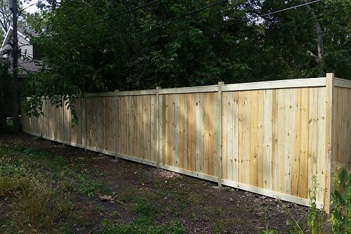 Treated Wood Traditional Fence